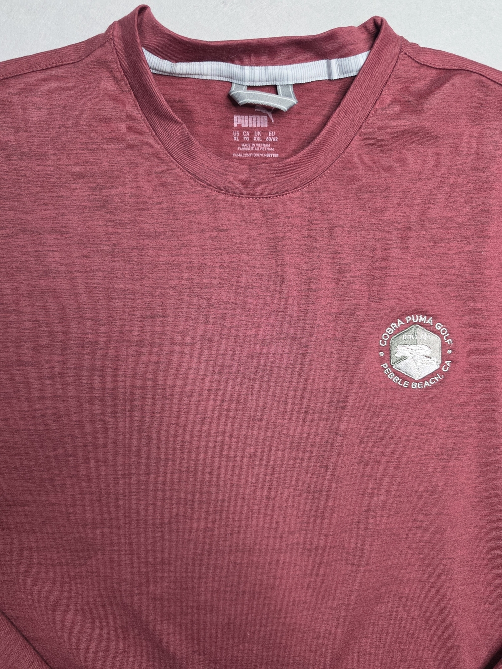 Cobra Puma Golf Pebble Beach Pro-Am Shirt Mens XL Long Sleeve Merlot Red Crimson